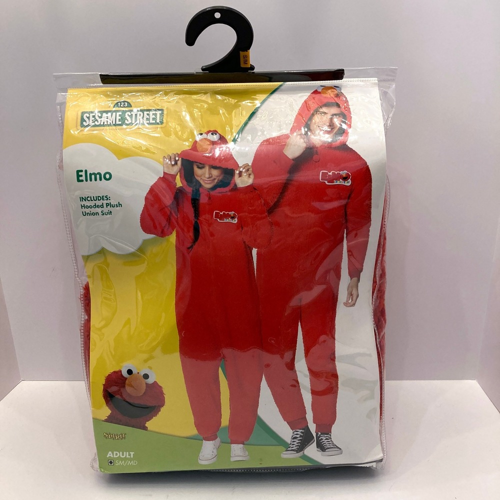 Elmo Spirit Halloween Costume Jumpsuit ADULT Sesame Street Adult Small Medium